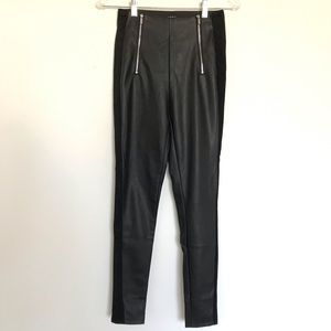 Zara Faux Leather Leggings with Zipper